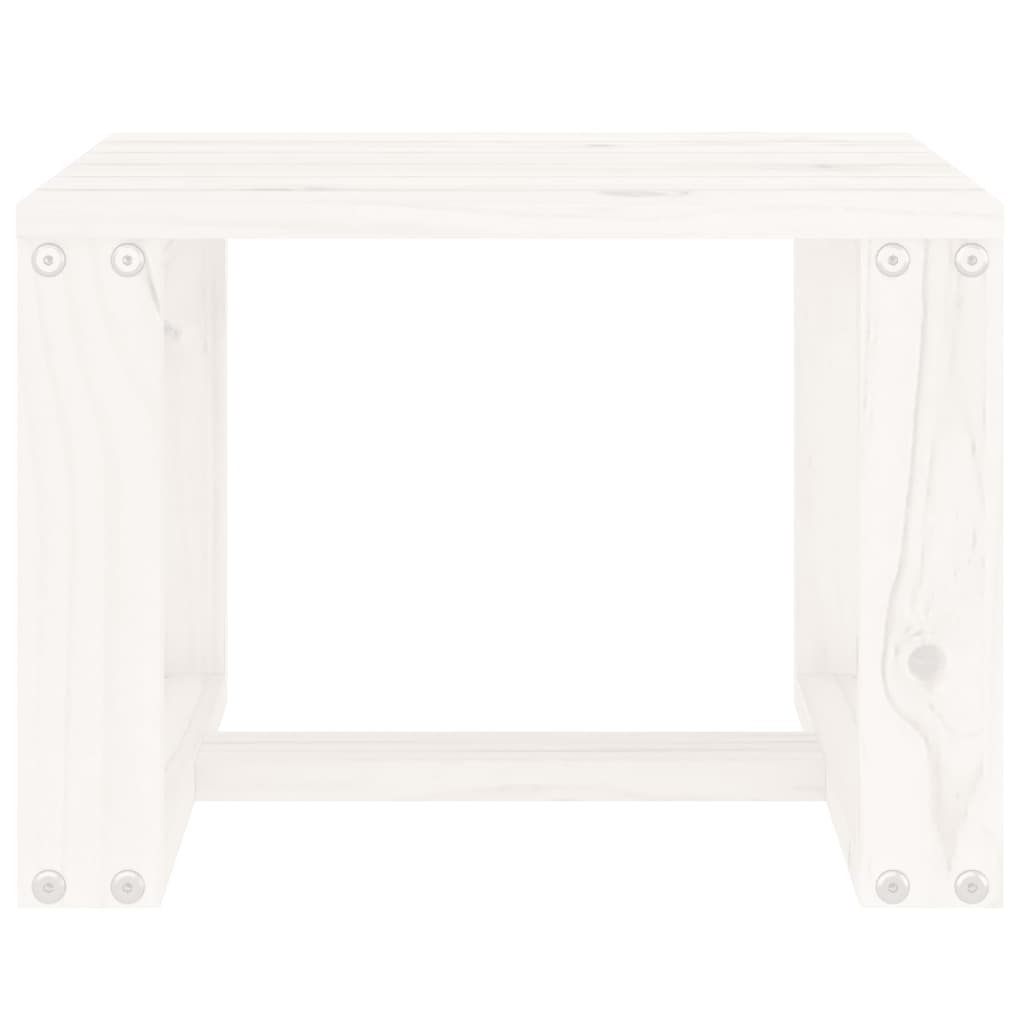 Table d'appoint de jardin blanc 40x38x28,5cm bois massif de pin