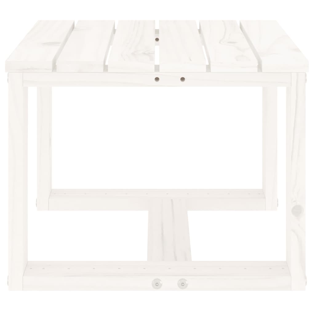 Table d'appoint de jardin blanc 40x38x28,5cm bois massif de pin