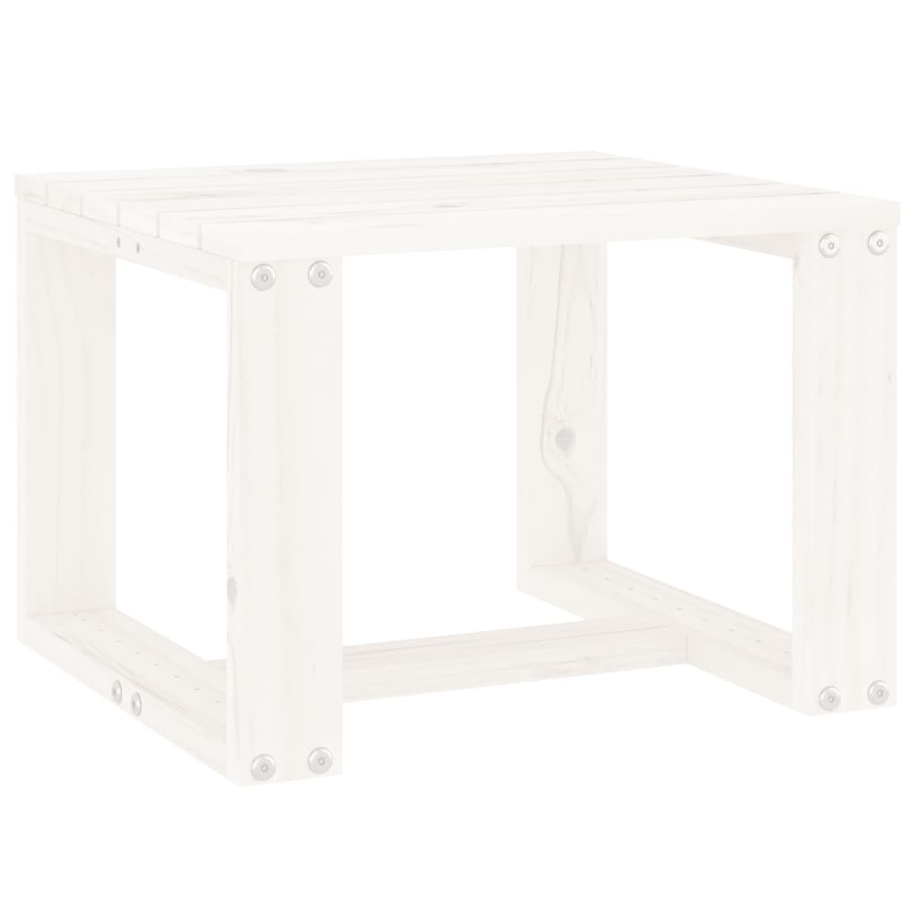 Table d'appoint de jardin blanc 40x38x28,5cm bois massif de pin