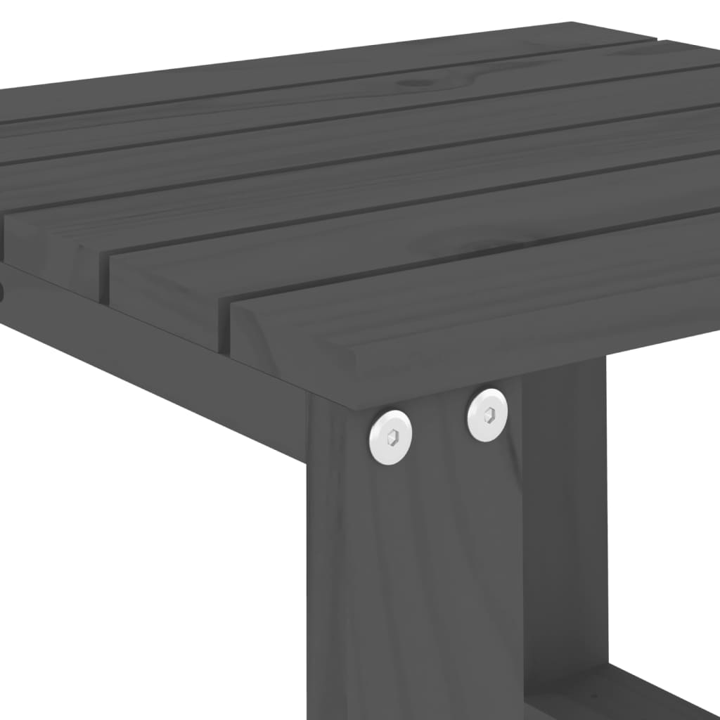 Table d'appoint de jardin gris 40x38x28,5 cm bois massif de pin