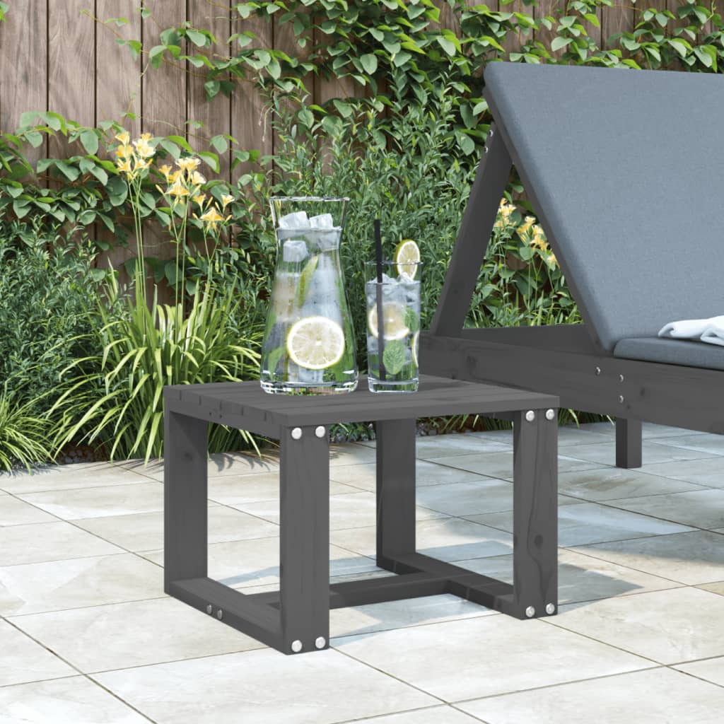 Table d'appoint de jardin gris 40x38x28,5 cm bois massif de pin