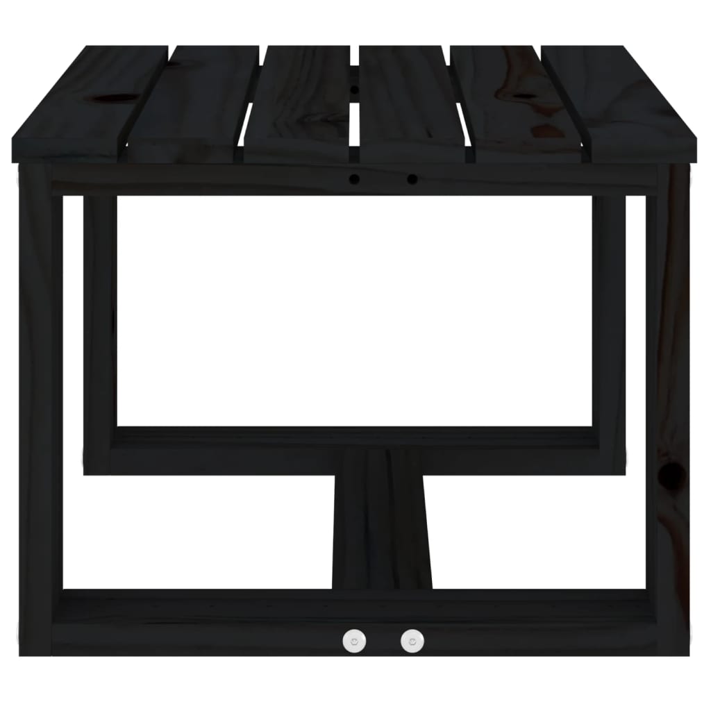 Table d'appoint de jardin noir 40x38x28,5 cm bois massif de pin