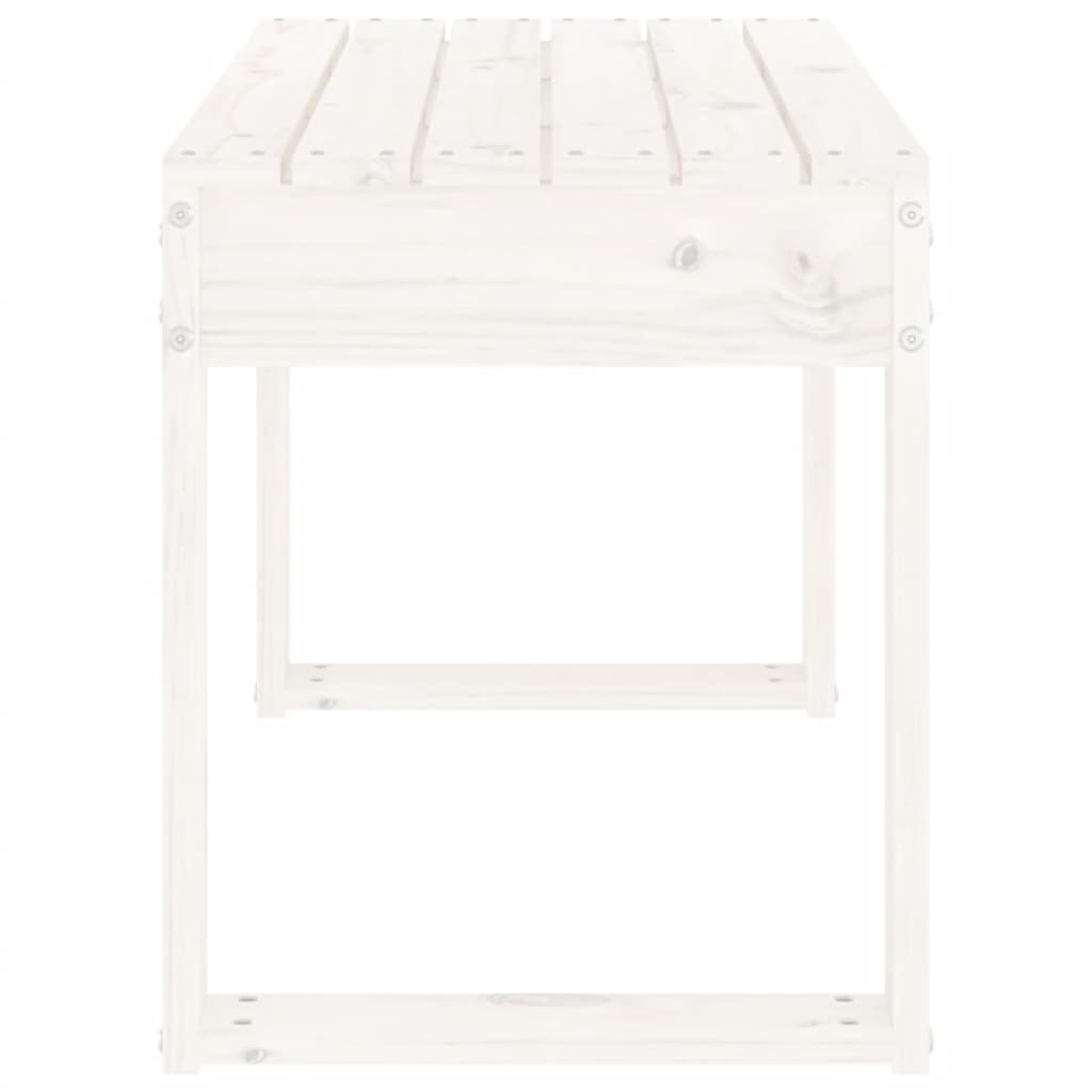 Banc de jardin blanc 80x38x45 cm bois massif de pin