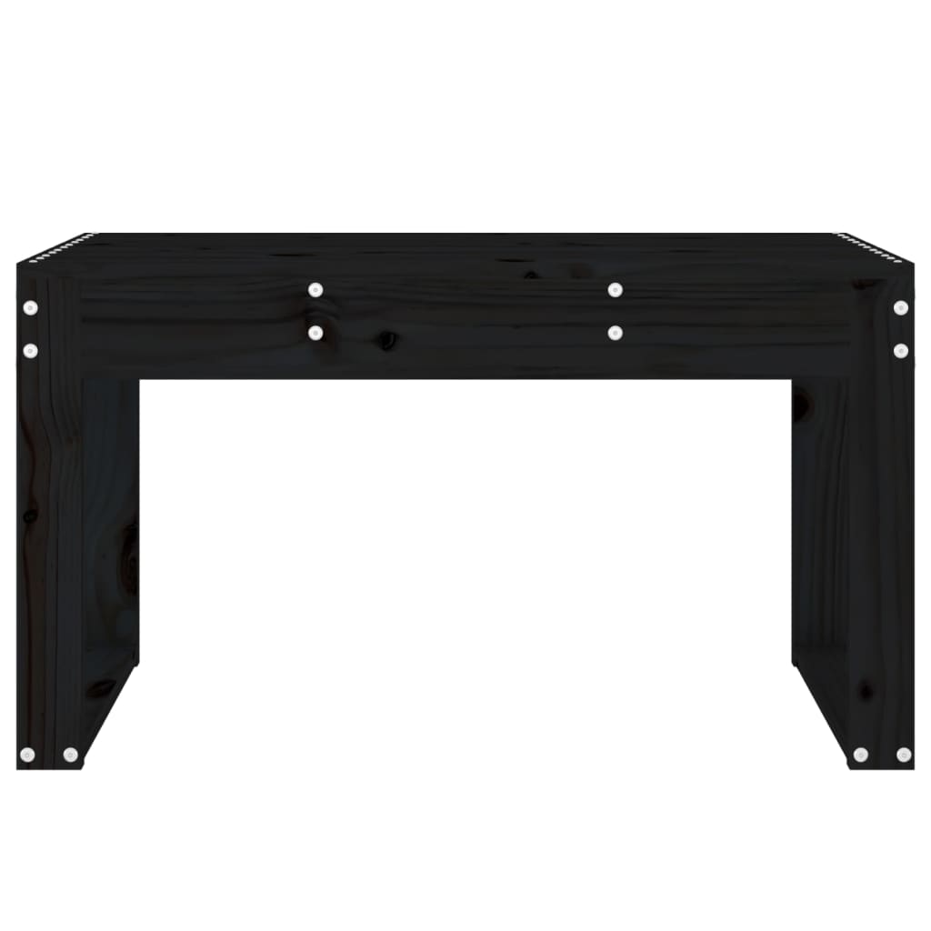 Banc de jardin noir 80x38x45 cm bois massif de pin