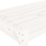 Banc de jardin blanc 110x38x45 cm bois massif de pin