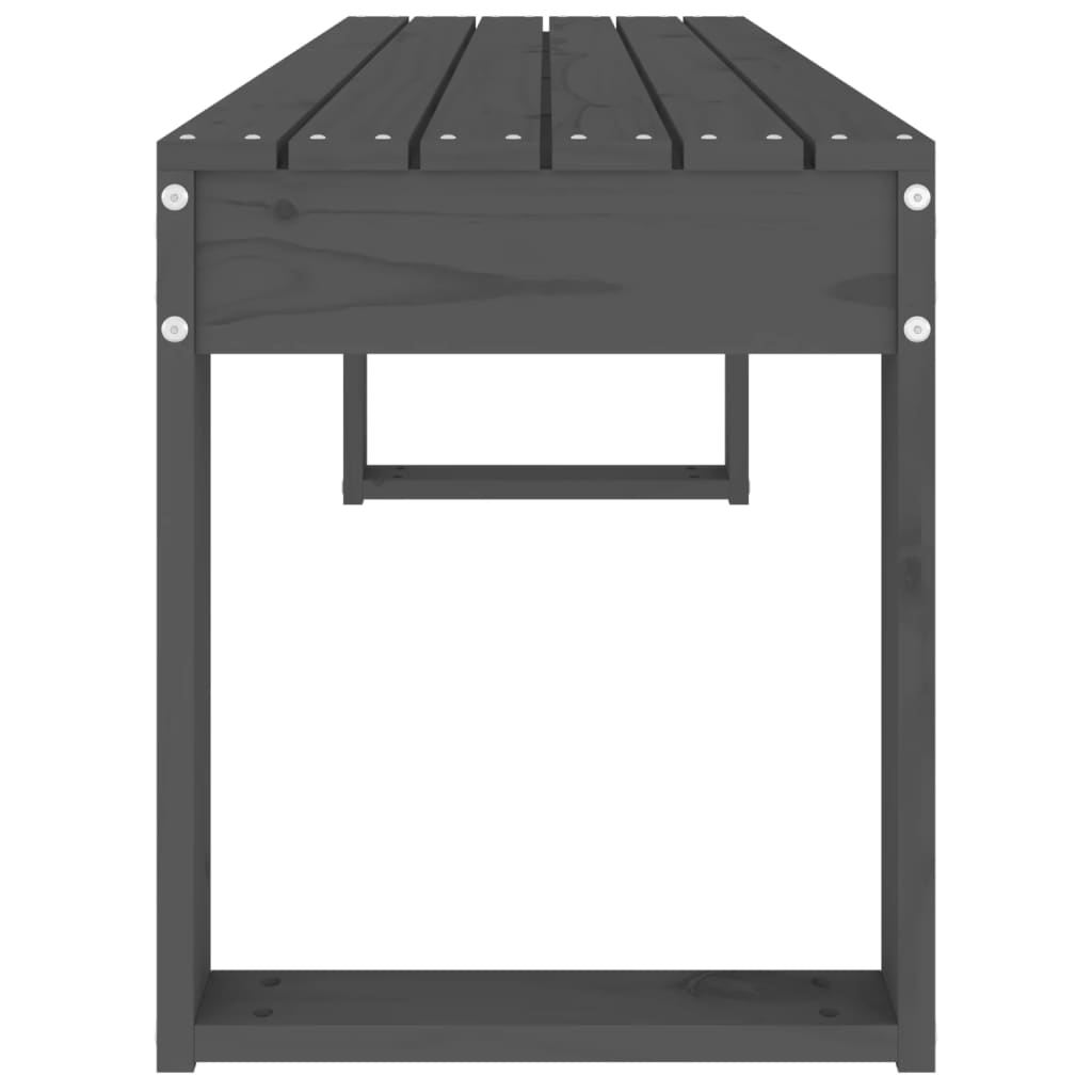 Banc de jardin gris 110x38x45 cm bois massif de pin