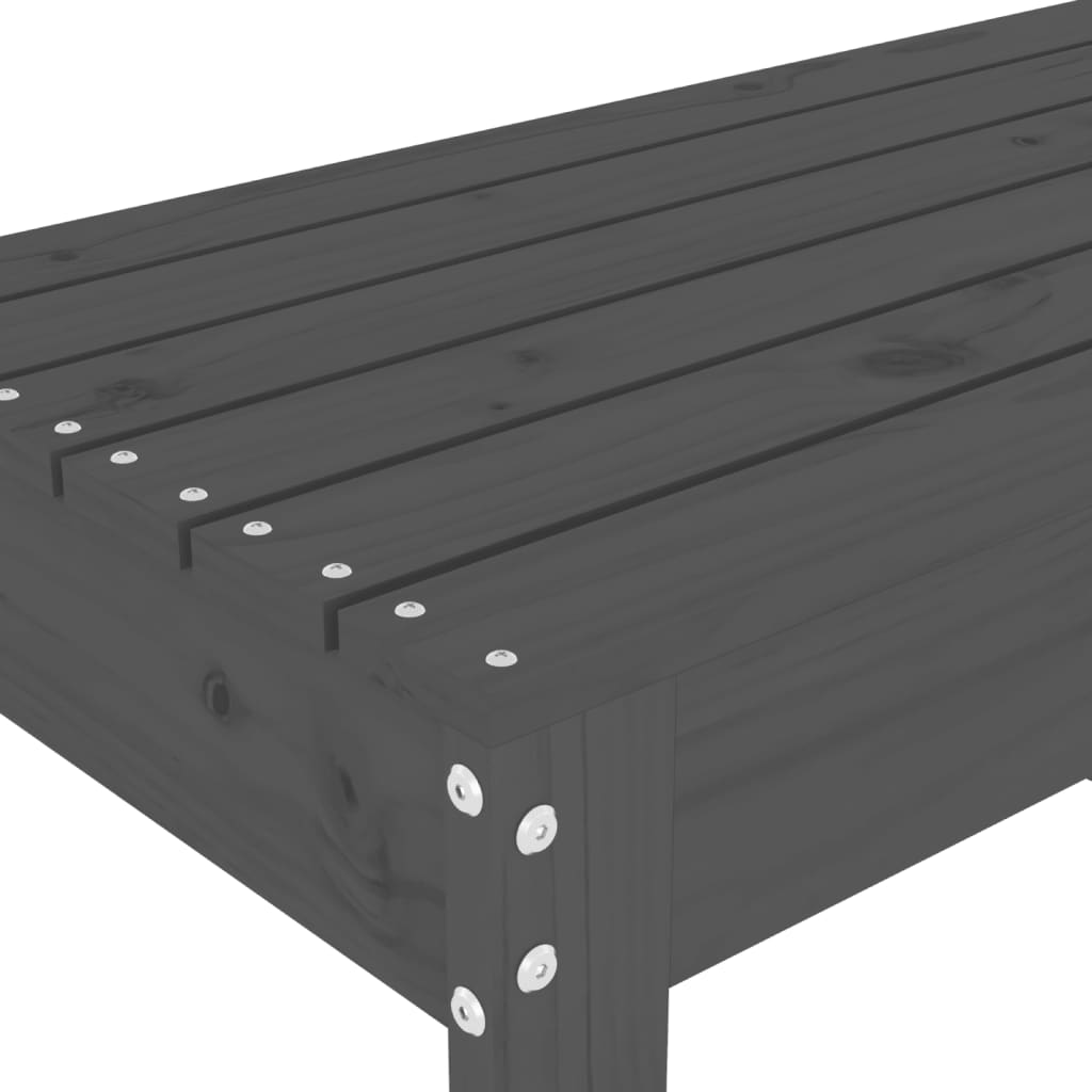 Banc de jardin gris 110x38x45 cm bois massif de pin