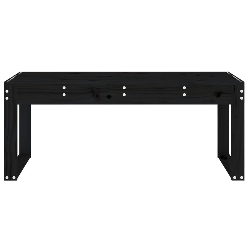 Banc de jardin noir 110x38x45 cm bois massif de pin