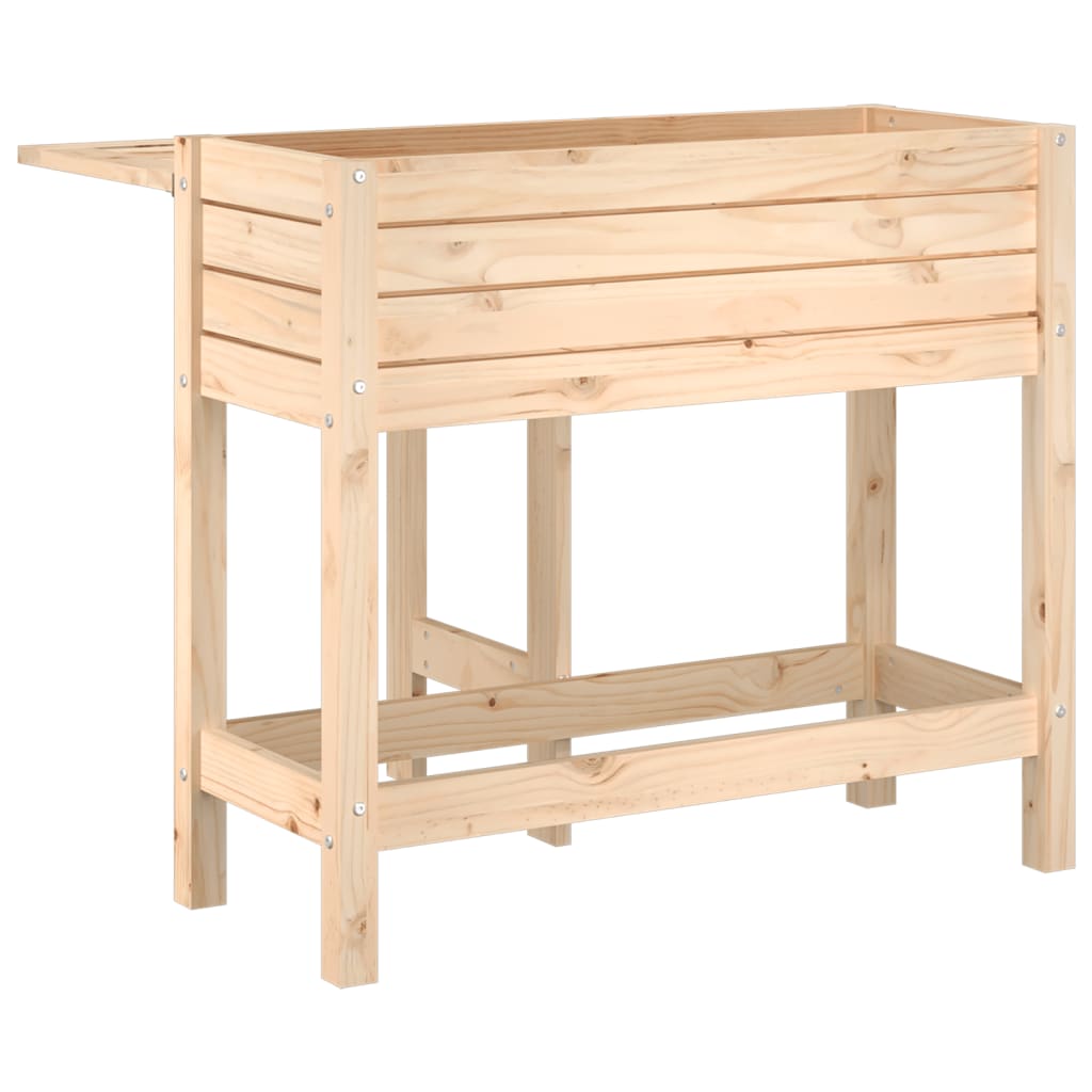 Jardinière avec dessus de table pliable bois de pin massif