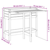 Jardinière avec dessus de table pliable bois de pin massif