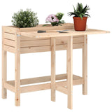 Jardinière avec dessus de table pliable bois de pin massif