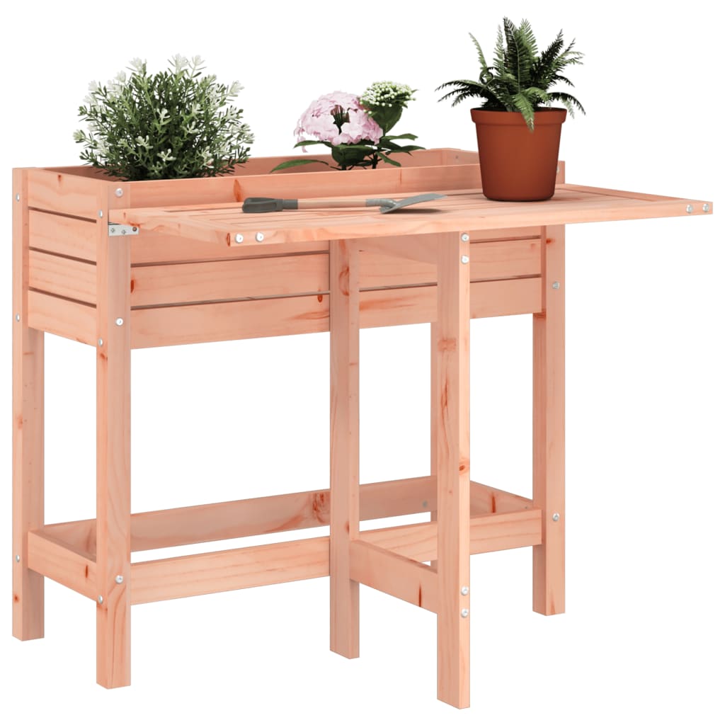 Jardinière avec dessus de table pliable bois de Douglas massif