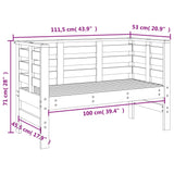 Banc de jardin 111,5x53x71 cm bois massif de pin