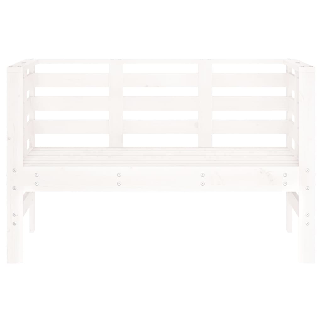 Banc de jardin blanc 111,5x53x71 cm bois massif de pin