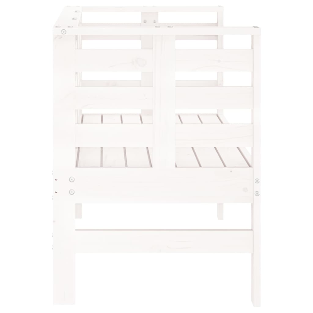 Banc de jardin blanc 111,5x53x71 cm bois massif de pin