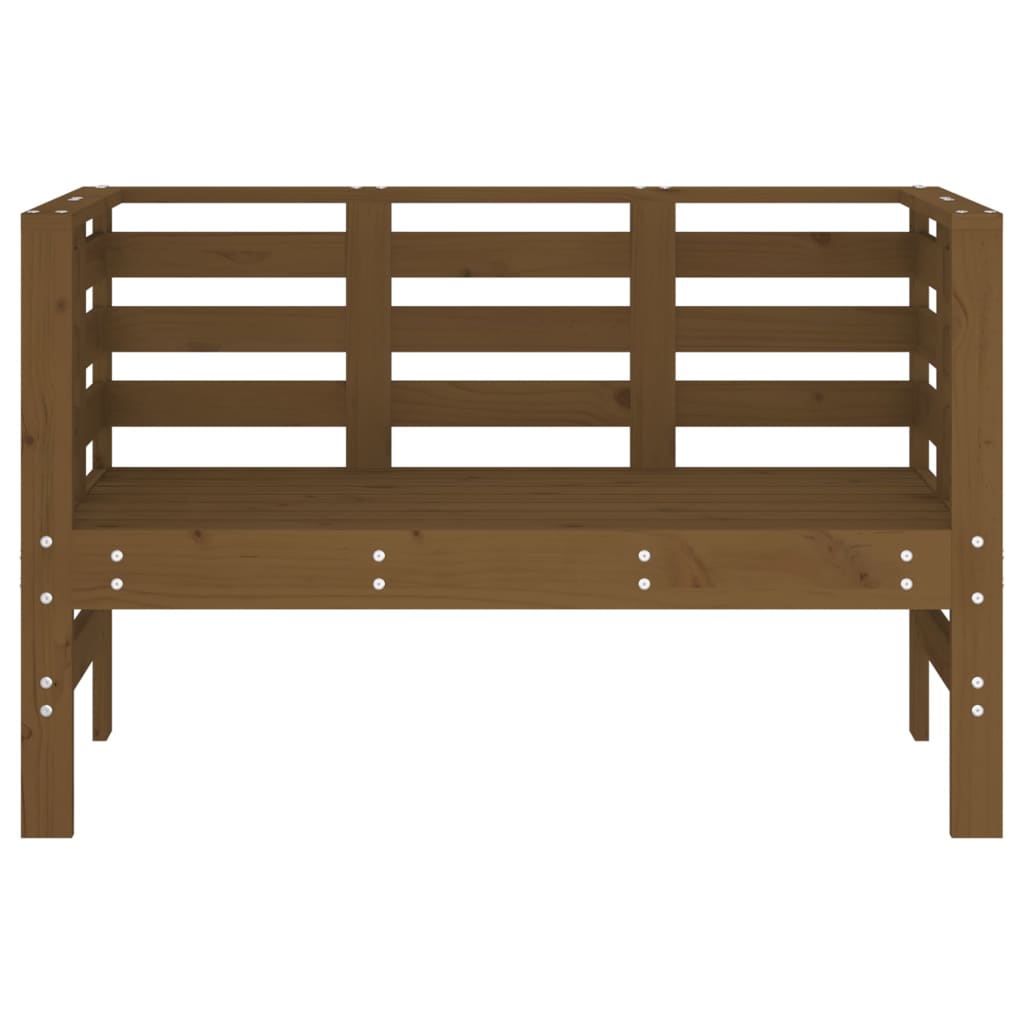 Banc de jardin marron miel 111,5x53x71 cm bois massif de pin