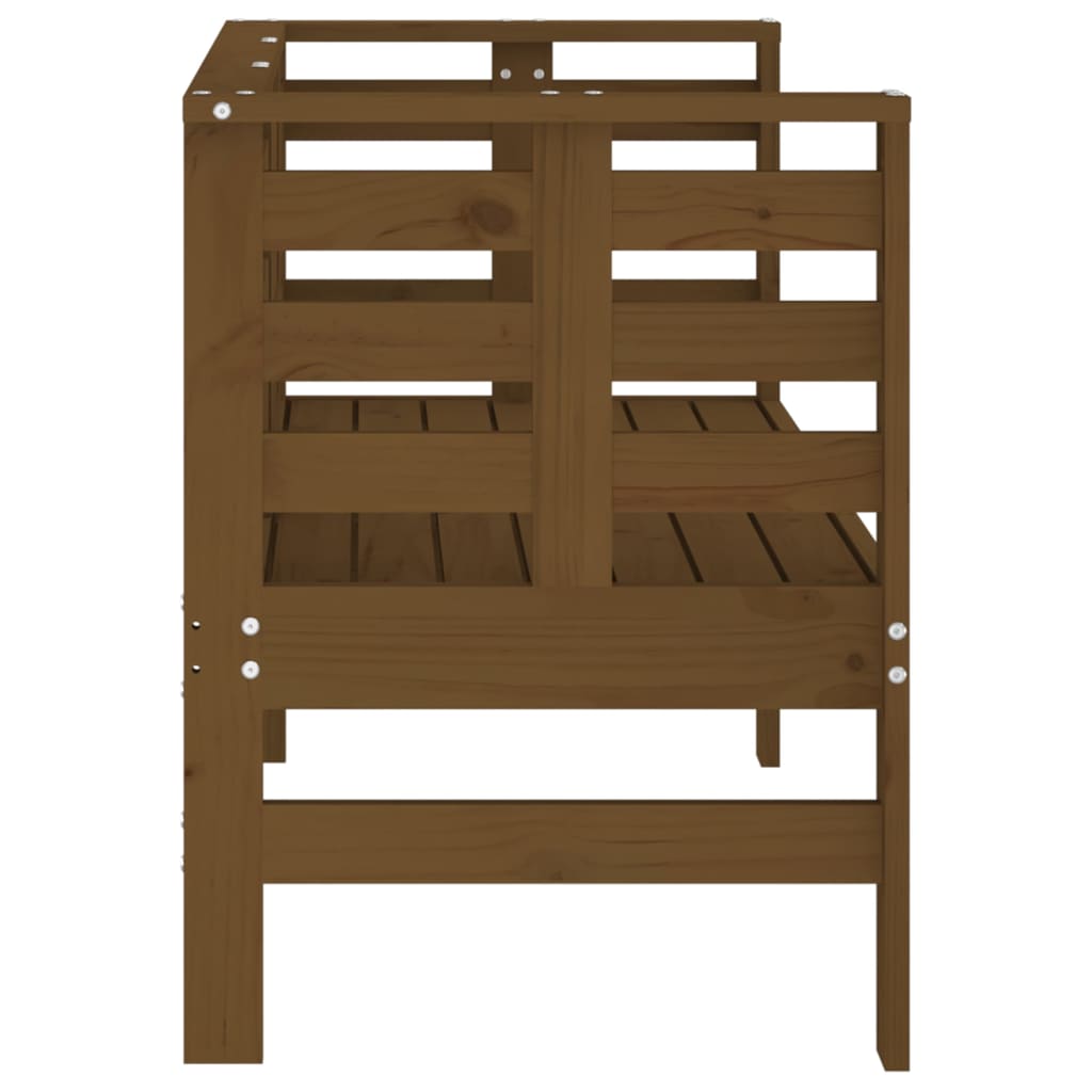 Banc de jardin marron miel 111,5x53x71 cm bois massif de pin