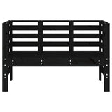 Banc de jardin noir 111,5x53x71 cm bois massif de pin