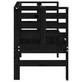 Banc de jardin noir 111,5x53x71 cm bois massif de pin