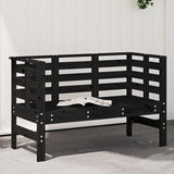 Banc de jardin noir 111,5x53x71 cm bois massif de pin