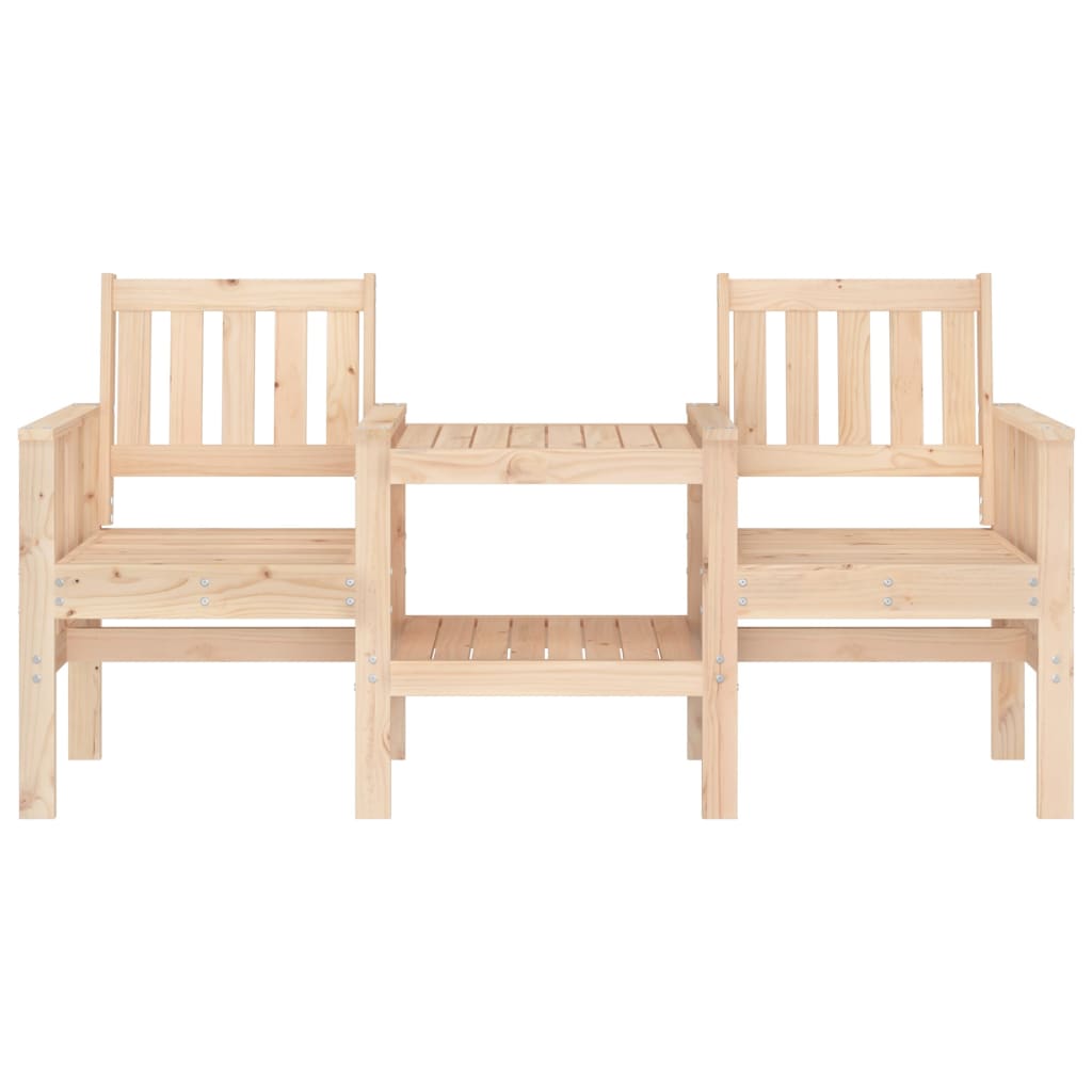 Banc de jardin avec table 2 places bois de pin massif