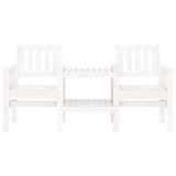 Banc de jardin avec table 2 places blanc bois massif de pin