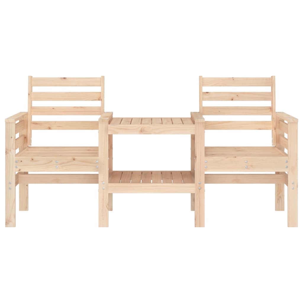 Banc de jardin avec table 2 places bois de pin massif