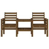 Banc de jardin avec table 2 places brun miel bois massif de pin