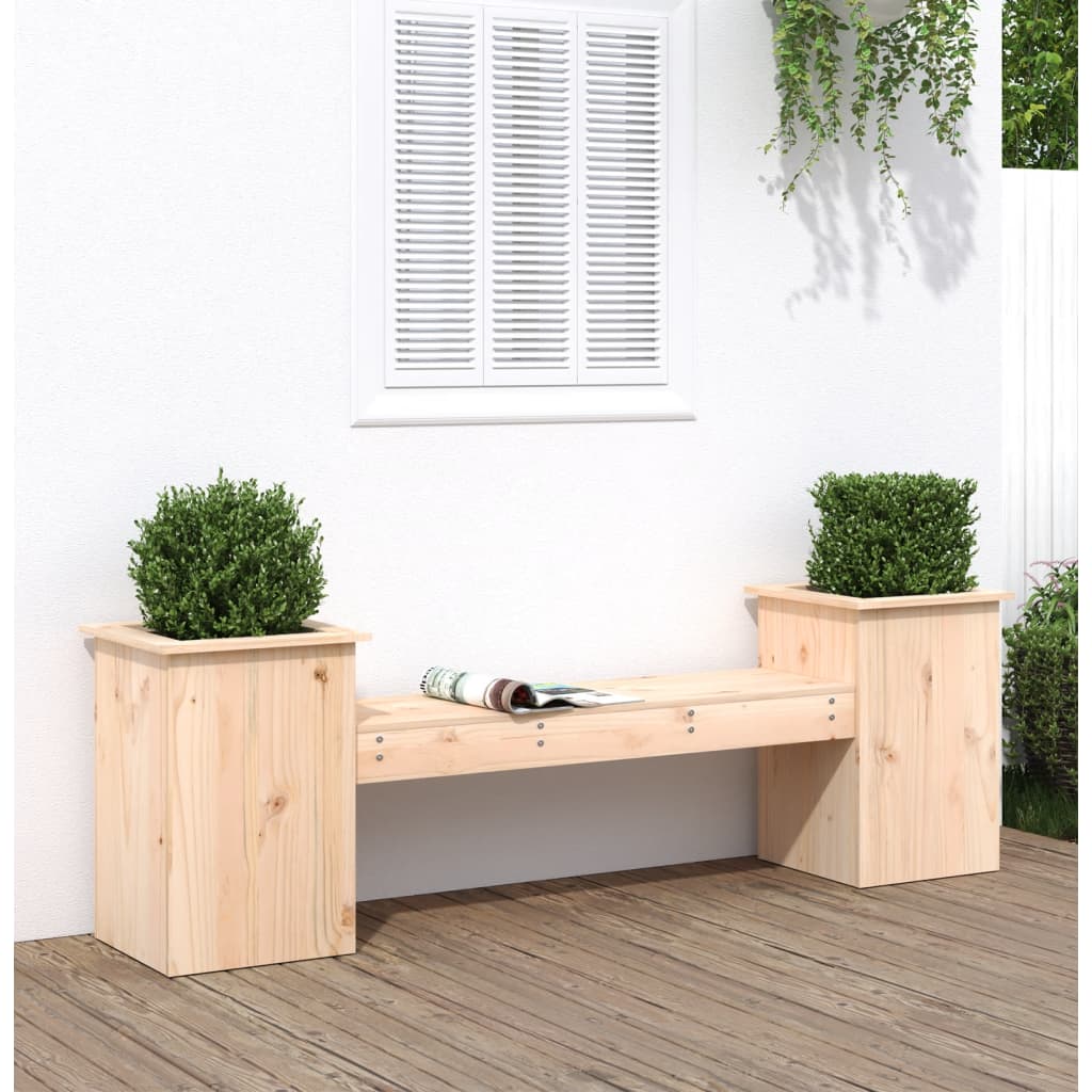 Banc avec jardinières 184,5x39,5x56,5 cm bois massif de pin