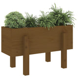 Jardinière marron miel 62x30x38 cm bois massif de pin