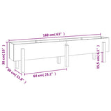 Lit surélevé de jardin marron miel 160x30x38 bois de pin massif