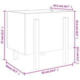 Jardinière blanc 62x50x57 cm bois massif de pin