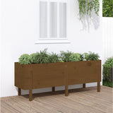 Lit surélevé de jardin brun miel 160x50x57cm bois de pin massif