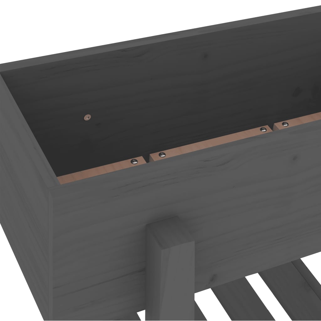 Jardinière gris 62x30x69 cm bois massif de pin