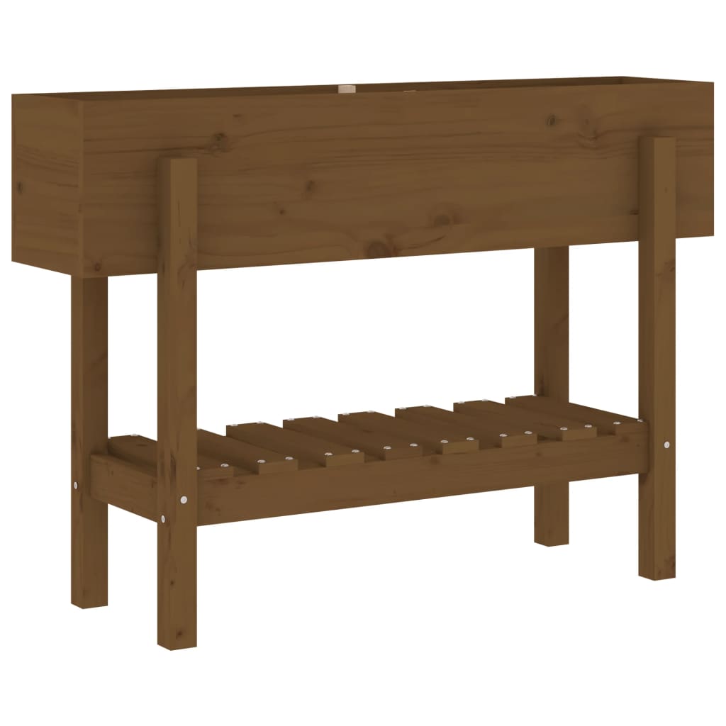 Lit surélevé de jardin marron miel 101x30x69 cm bois pin massif