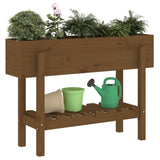 Lit surélevé de jardin marron miel 101x30x69 cm bois pin massif