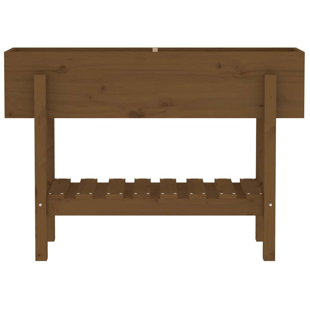 Lit surélevé de jardin marron miel 101x30x69 cm bois pin massif