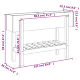 Lit surélevé de jardin marron miel 101x30x69 cm bois pin massif