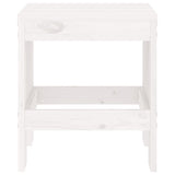 Tabourets de jardin lot de 2 blanc 40x36x45 cm bois massif pin