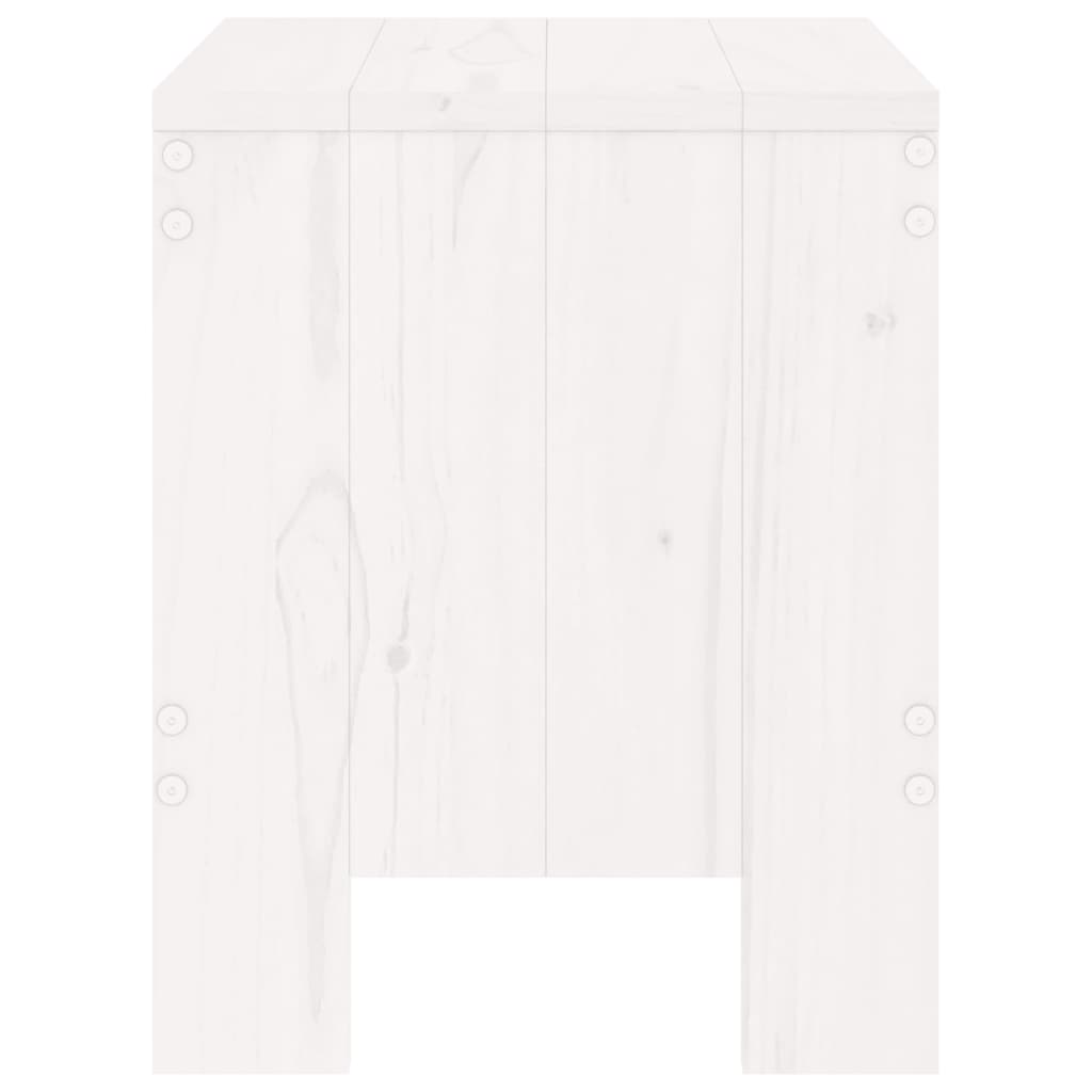 Tabourets de jardin lot de 2 blanc 40x36x45 cm bois massif pin