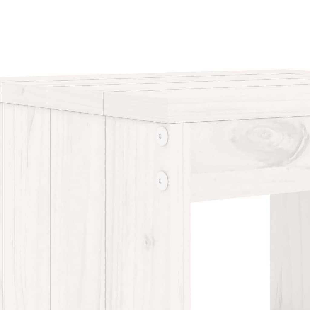 Tabourets de jardin lot de 2 blanc 40x36x45 cm bois massif pin