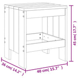 Tabourets de jardin lot de 2 blanc 40x36x45 cm bois massif pin