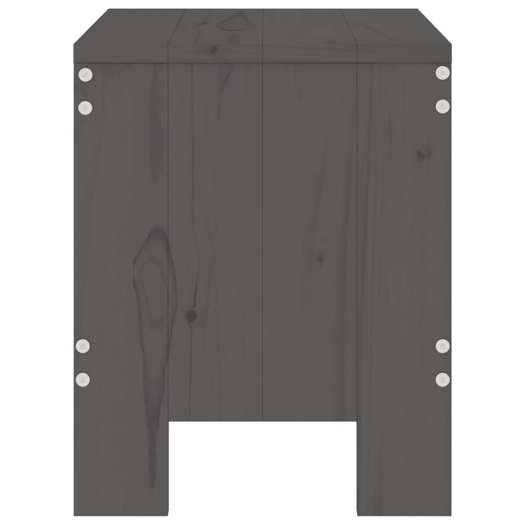 Tabourets de jardin lot de 2 gris 40x36x45 cm bois massif pin