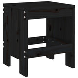 Tabourets de jardin lot de 2 noir 40x36x45 cm bois massif pin