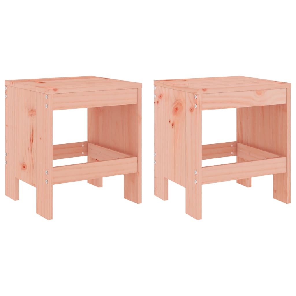 Tabourets de jardin lot de 2 40x36x45 cm bois massif Douglas