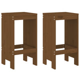 Tabourets lot de 2 marron miel 40x36x75 cm bois massif de pin