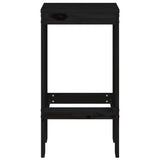 Tabourets de bar lot de 2 noir 40x36x75 cm bois massif de pin