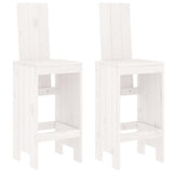 Tabourets de bar lot de 2 blanc 40x42x120 cm bois massif de pin