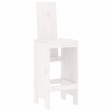 Bar stools set of 2 white 40x42x120 cm solid pine wood