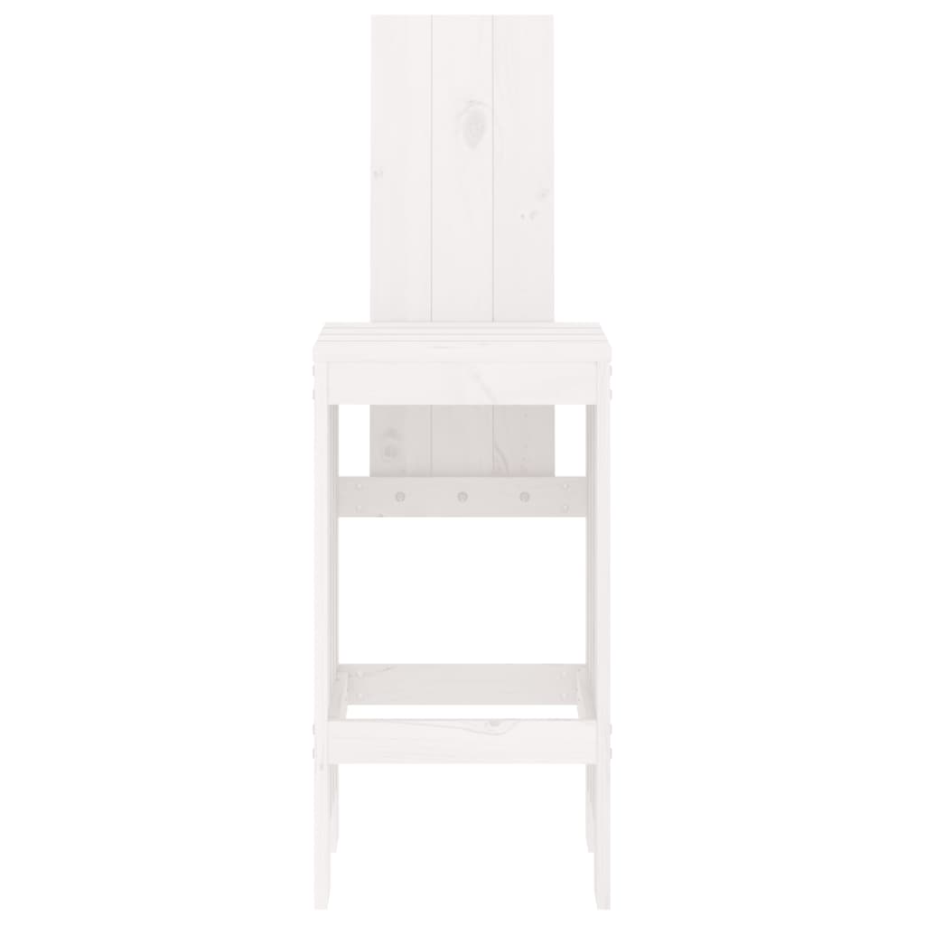 Bar stools set of 2 white 40x42x120 cm solid pine wood